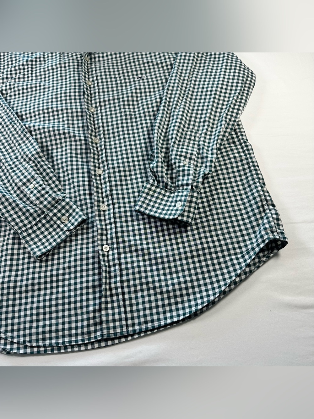 Vineyard Vines Tucker Shirt Mens L Green Gingham Classic Fit Cotton Button Down - Picture 6 of 13